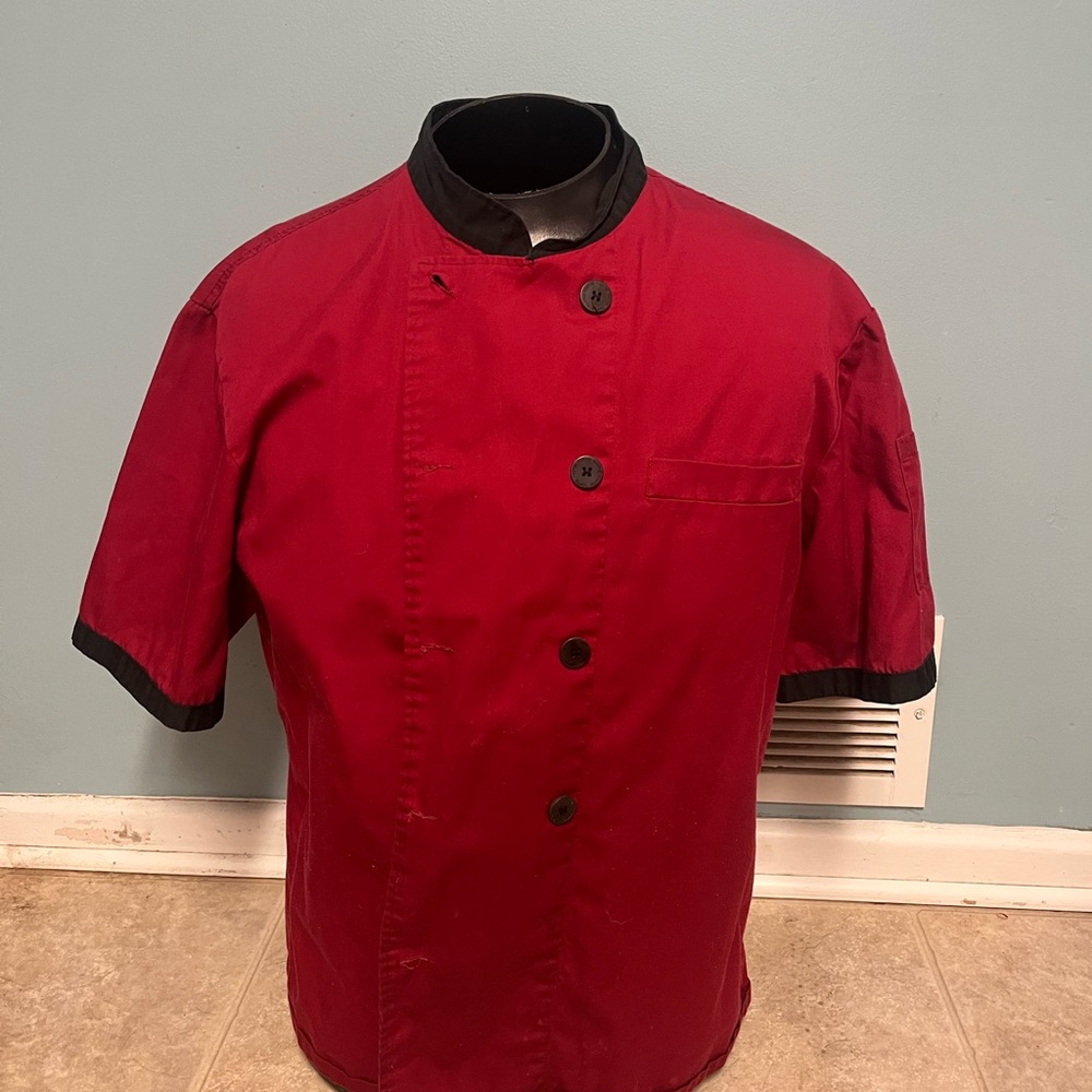 Men's Red and Black Short Sleeve Jacket